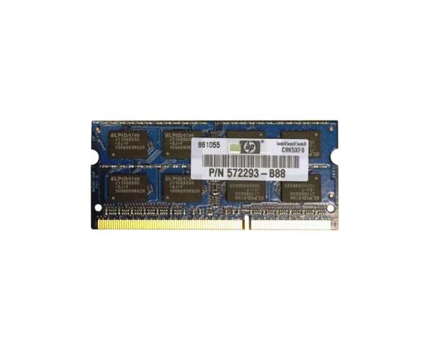 572293-B88 HP 2GB DDR3-1333MHz PC3-10600 non-ECC Unbuffered CL9 204-Pin SoDimm 1.35V Low Voltage Memory Module