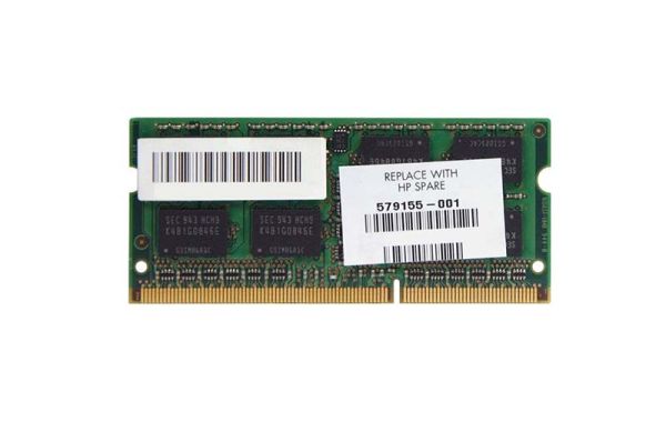 579155-001 HP 2GB DDR3-1333MHz PC3-10600 non-ECC Unbuffered CL9 204-Pin SoDimm 1.35V Low Voltage Memory Module