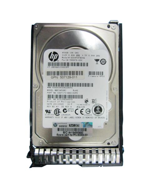 599476002G8 HP 450GB 10000RPM SAS 6GB/s 2.5-inch Hot Swappable Dual-Port Hard Drive