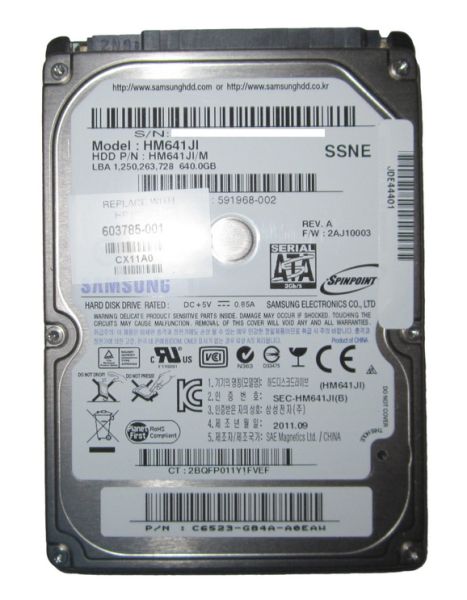 603785-001 HP 640GB 5400RPM SATA 3Gb/s 2.5-inch Hard Drive