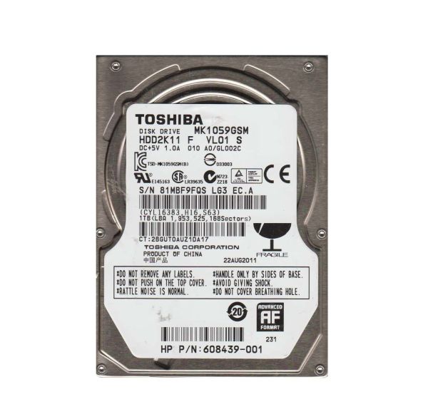 608439-001 Compaq 1TB 5400RPM 2.5-inch SATA 3GB/s Hard Drive