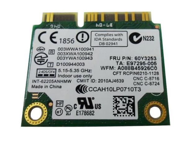 60Y3253 IBM Lenovo Advanced-N 6205 Wi-Fi Card for ThinkPad X1