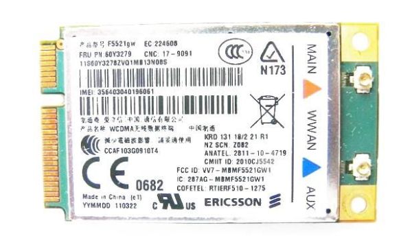 60Y3279 IBM Lenovo F5521GW 21Mbps WWAN Card for ThinkPad X220 by Ericsson