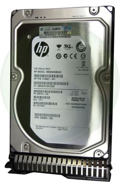 628069-002 HP 3TB 7200RPM SATA 6GB/s 3.5-inch Hard Drive with Tray