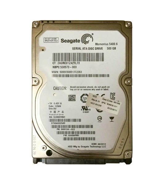 634638-001 HP 500GB 5400RPM SATA 3Gb/s 2.5-inch Hard Drive