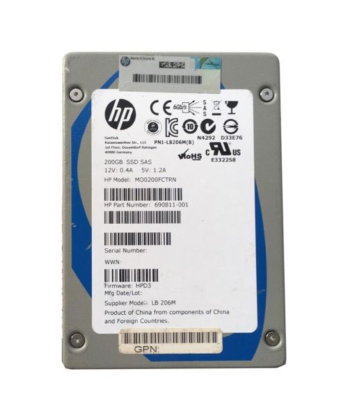 MO0200FCTRN HP 200GB Multi-Level Cell SAS 6GB/s 2.5-inch Enterprise Solid State Drive