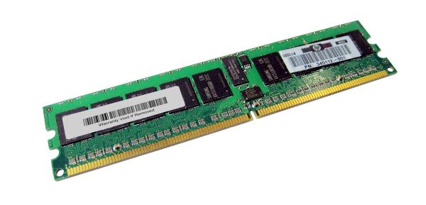 345112-051 HP 512MB DDR2-400MHz PC2-3200 ECC Registered CL3 240-Pin DIMM 1.8V Single Rank Memory Module