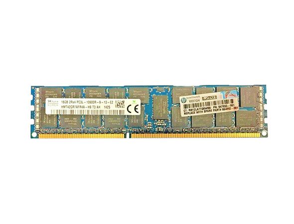 647653-081 HP 16GB DDR3-1333MHz PC3-10600 ECC Registered CL9 240-Pin DIMM 1.35V Low Voltage Dual Rank Memory Module