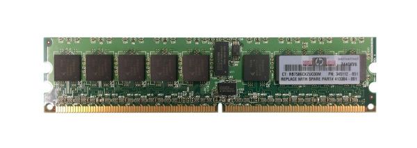 345112-851 HP 512MB DDR2-400MHz PC2-3200 ECC Registered CL3 240-Pin DIMM 1.8V Single Rank Memory Module