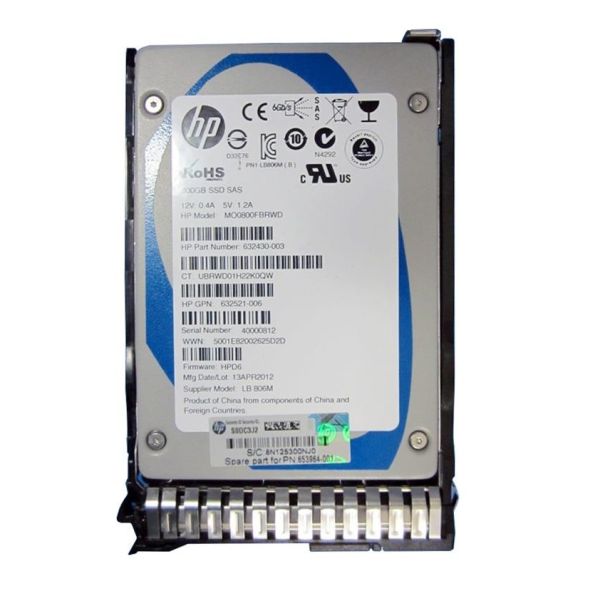 653109-B21 HP 800GB Multi-Level Cell SAS 6GB/s Hot-Pluggable 2.5-inch Enterprise Solid State Drive