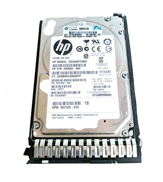 653956-001 HP 450GB 10000RPM SAS 6Gb/s Hot-Pluggable 2.5-inch Hard Drive