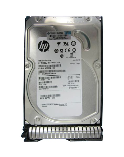 657753-002 HP 1TB 7200RPM SATA 6GB/s NCQ SC MidLine 3.5-inch Hard Drive