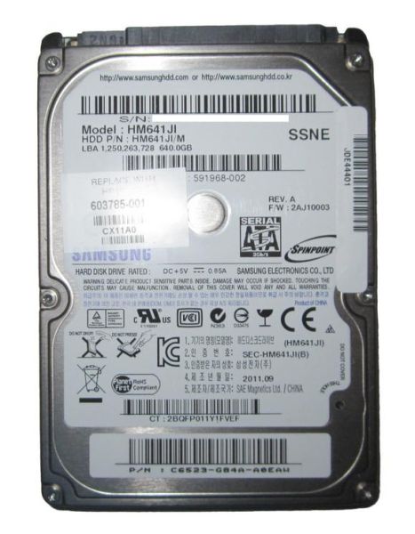 669300-001 HP 640GB 5400RPM SATA 3Gb/s 2.5-inch Hard Drive