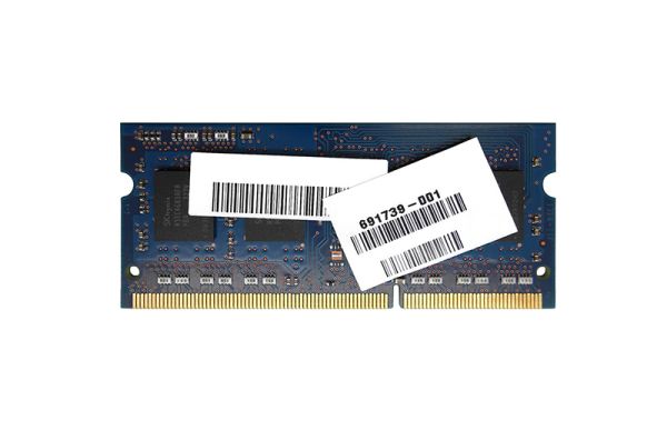691739-001 HP 2GB DDR3-1600MHz PC3-12800 non-ECC Unbuffered CL11 204-Pin SoDimm 1.35V Low Voltage Dual Rank Memory Module