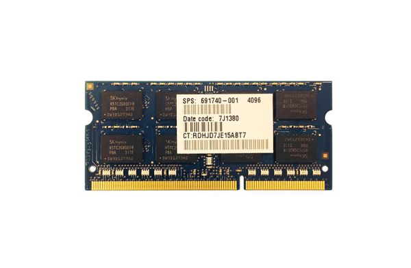 691740-001 HP 4GB PC3-12800 DDR3-1600MHz non-ECC Unbuffered CL11 204-Pin SoDimm 1.35V Low Voltage Single Rank Memory