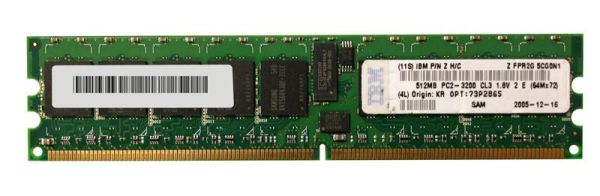 73P2865 IBM 1GB Kit (2 X 512MB) DDR2-400MHz PC2-3200 ECC Registered CL3 240-Pin DIMM 1.8V Memory