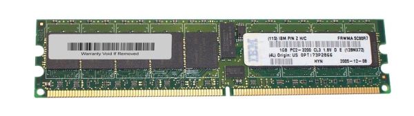 73P2866 IBM 2GB Kit (2 X 1GB) DDR2-400MHz PC2-3200 ECC Registered CL3 240-Pin DIMM 1.8V Memory