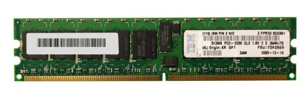 73P2869 IBM 512MB DDR2-400MHz PC2-3200 ECC Registered CL3 240-Pin DIMM 1.8V Single Rank Memory Module