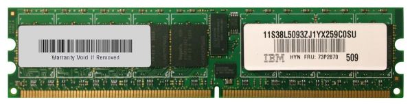 73P2870 IBM 1GB DDR2-400MHz PC2-3200 ECC Registered CL3 240-Pin DIMM 1.8V Memory Module