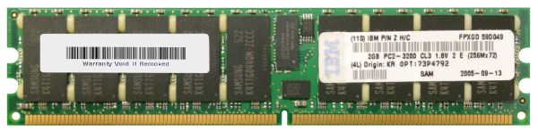 73P4792 IBM 4GB Kit (2 X 2GB) DDR2-400MHz PC2-3200 ECC Registered CL3 240-Pin DIMM 1.8V Single Rank Memory