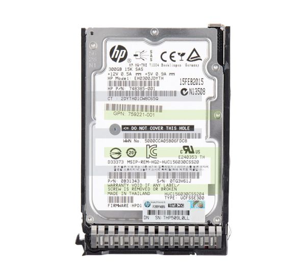 748385-001 HP 300GB 15000RPM SAS 12Gb/s 2.5-inch Hot-pluggable Hard Drive with Tray