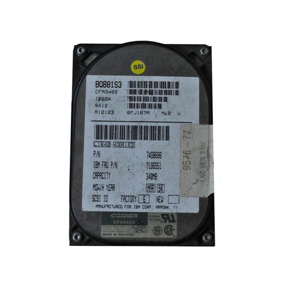 74G8686 IBM 340MB SCSI 50-Pin 3.5-inch Hard Drive