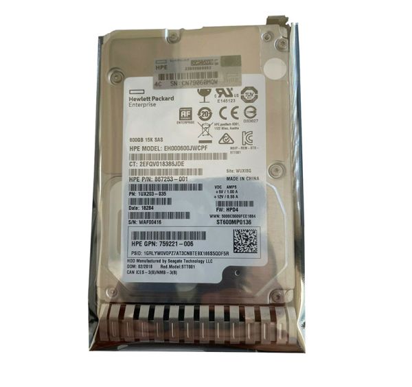 759221-006 HP 600GB 15000RPM SAS 12Gb/s 2.5-inch Small Hard Drive with Tray