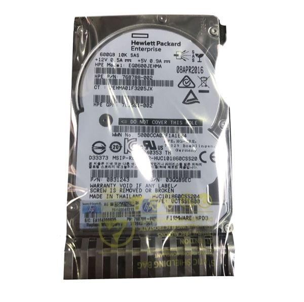 768788-002 HP 600GB 10000RPM SAS 12Gb/s 2.5-inch Hard Drive with Tray