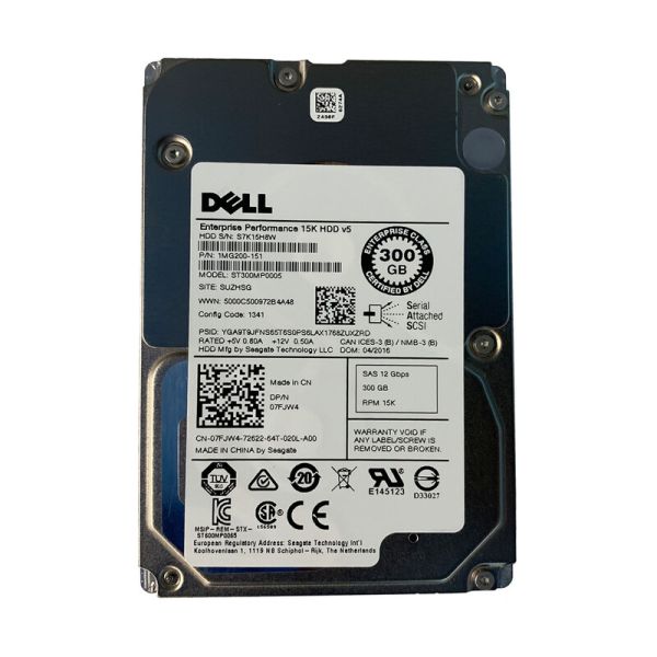 7FJW4 Dell 300GB 15000RPM SAS 12Gb/s 2.5-inch Hard Drive