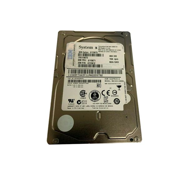 81Y3812 IBM 300GB 15000RPM SAS 6Gb/s Hot-Swappable 2.5-inch SFF Hard Drive