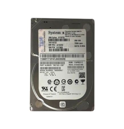 81Y9723 IBM 250GB 7200RPM 6GB/s NL SATA 2.5-inch SFF Hot Swapable Hard Drive