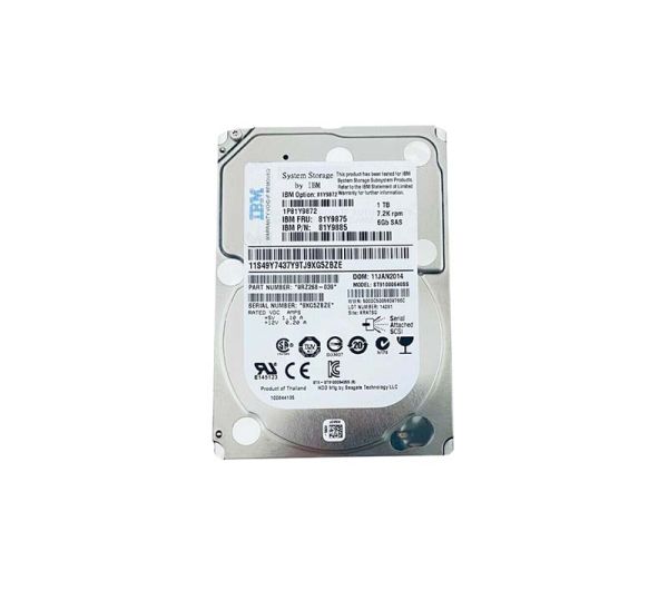 81Y9875 IBM 1TB 7200RPM SAS 6.0Gb/s Hot Swap 2.5-inch Hard Drive