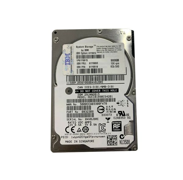 81Y9915 IBM 900GB 10000RPM SAS 6Gb/s 2.5-inch Hard Drive