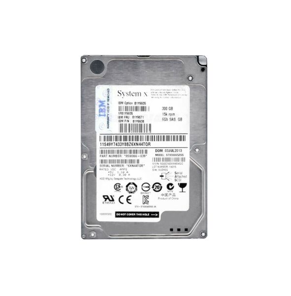81Y9935 IBM 300GB 15000RPM SAS 6GB/s SFF 2.5-inch Hot Swapable Hard Drive with Tray