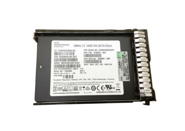 872512-001 HP 400GB Multi-Level-Cell SATA 6Gb/s 2.5-inch Solid State Drive for ProLiant G9 / G10 Servers
