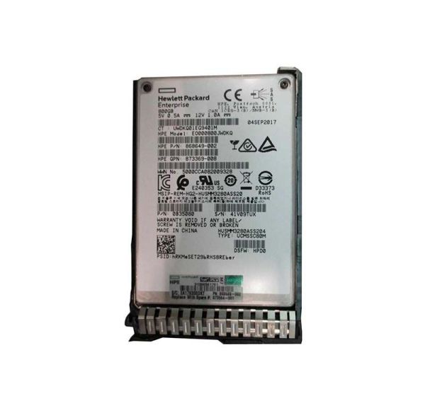 873369-008 HP 800GB Multi-Level Cell SAS 12Gb/s Write Intensive 2.5-Inch (SC) Digitally Signed Firmware Solid State Drive for GEN9 and 10 Servers