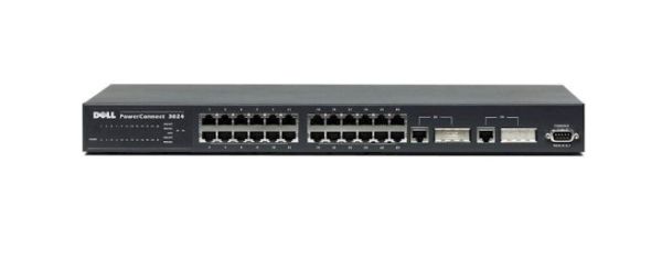 8H448 Dell PowerConnect 3024 24 x Ports 10/100Base-TX + 2 x Ports 10/100Base-T Layer 3 Managed 1U Rack-Mountable Fast Ethernet Network Switch