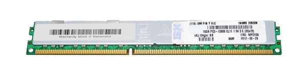 90Y3159 IBM 16GB DDR3-1600MHz PC3-12800 ECC Registered CL11 240-Pin DIMM 1.35V Low Voltage Dual Rank Memory Module