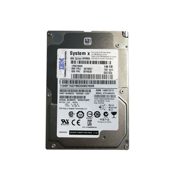 90Y8926 IBM 146GB 15000RPM SAS 6GB/s 2.5-inch SFF G2 Hot Swapable Hard Drive with Tray