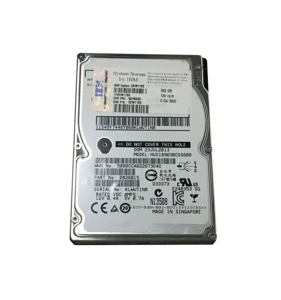 90Y8999 IBM 300GB 10000RPM SAS 6GB/s 2.5-inch Internal Hard Disk Drive
