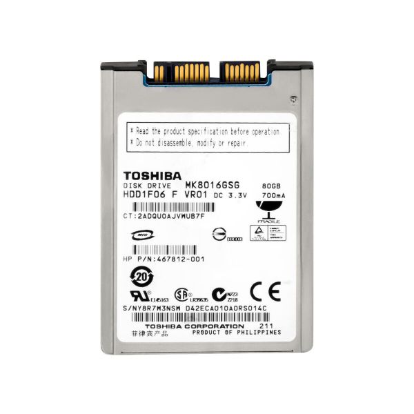 MK8016GSG Toshiba 80GB 5400RPM 8MB Cache SATA-150 1.8-inch Laptop Hard Drive