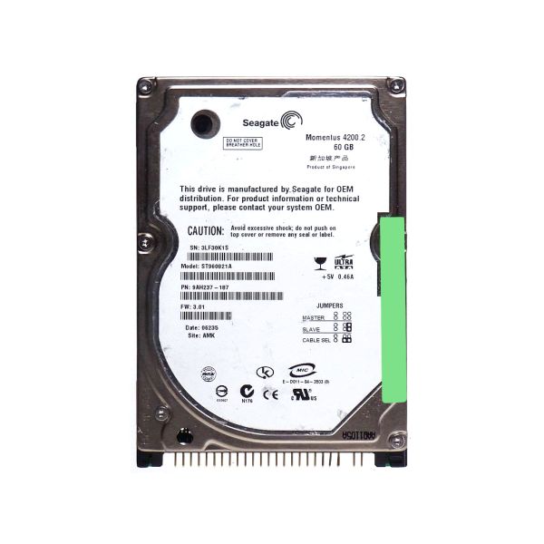 9AH237-187 Seagate Momentus 4200.2 60GB 4200RPM ATA-100 8MB Cache 2.5-inch Hard Drive