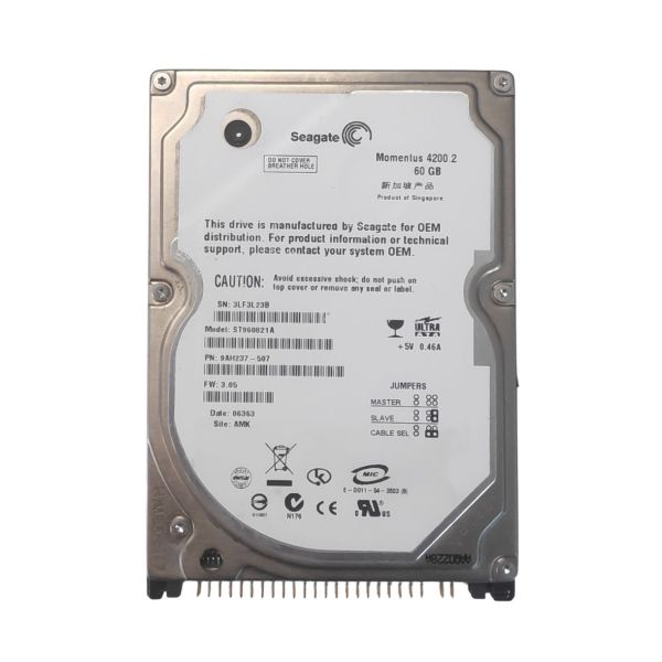 9AH237-507 Seagate 60GB 4200RPM ATA-100 2.5-inch Hard Drive