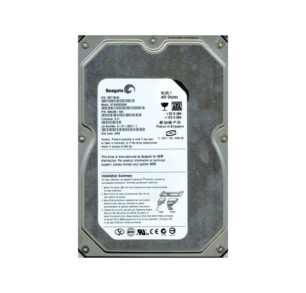 9BA385-500 Seagate NL35 Series 400GB 7200RPM SATA 1.5Gb/s 8MB Cache 3.5-inch Hard Drive