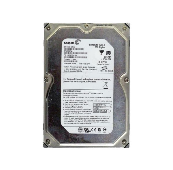 9BD033-304 Seagate BarraCuda 7200.9 250GB 7200RPM ATA-100 8MB Cache 3.5-inch Hard Drive