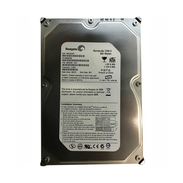 9BD035-521 Seagate BarraCuda 7200.9 400GB 7200RPM ATA-100 8MB Cache 3.5-inch Hard Drive