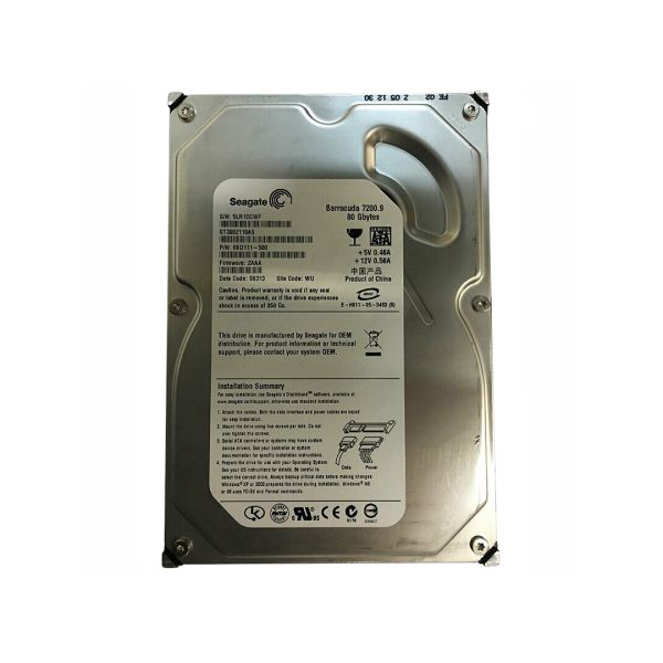9BD111-500 Seagate BarraCuda 7200.9 80GB 7200RPM SATA 3Gb/s 2MB Cache 3.5-inch Hard Drive