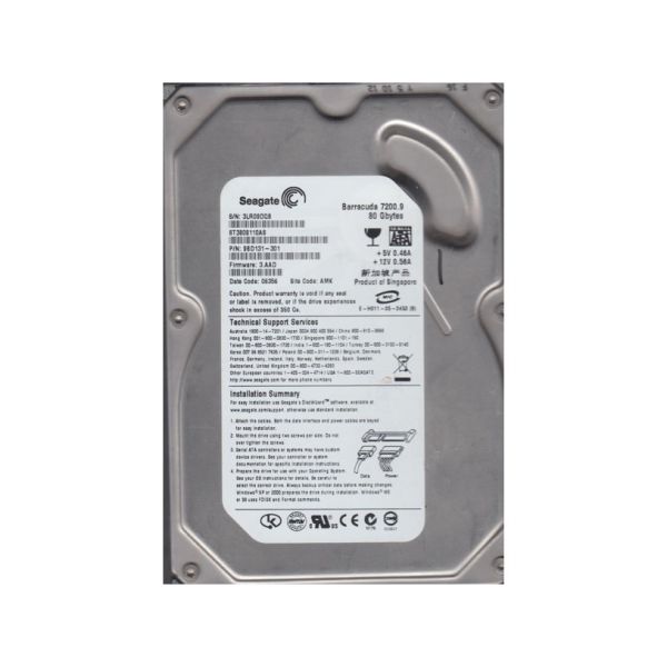 9BD131-301 Seagate BarraCuda 7200.9 80GB 7200RPM SATA 3Gb/s 8MB Cache 3.5-inch Hard Drive