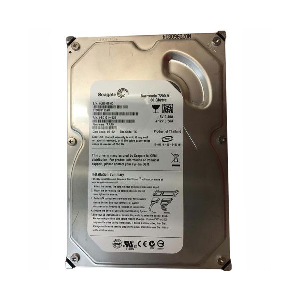 9BD131-525 Seagate BarraCuda 7200.9 80GB 7200RPM SATA 3Gb/s 8MB Cache 3.5-inch Hard Drive