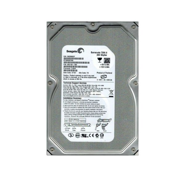 9BD138-304 Seagate BarraCuda 7200.9 500GB 7200RPM SATA 3Gb/s 8MB Cache Low Profile NCQ 3.5-inch Hard Drive